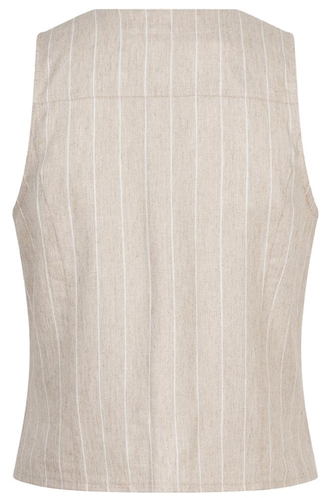 GILET LINEN STRIPE SP25 17006 180 sand